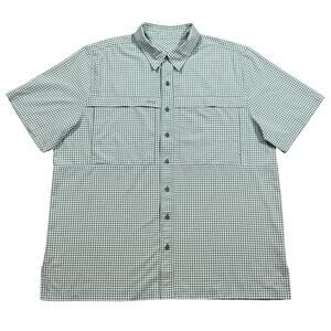 GameGuard Mens MicroFiber Green Check Plaid Short Sleeve Shirt Size 2X